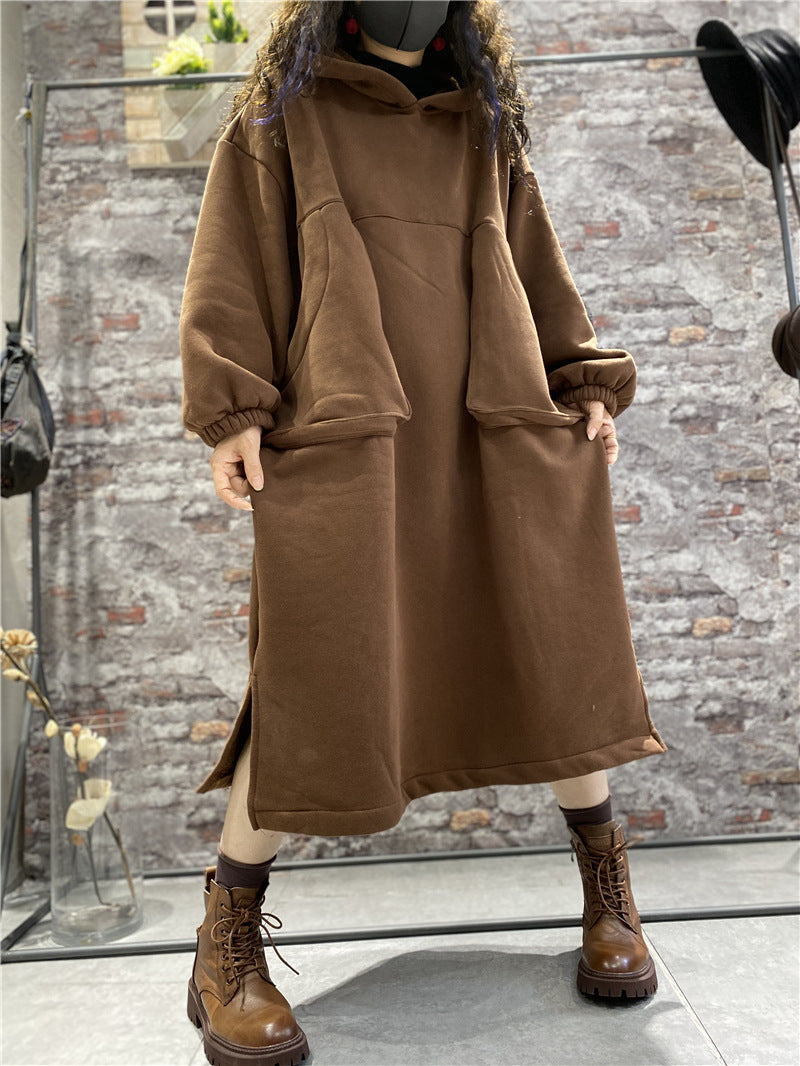 Winter Velvet Plus Sizes Women Cozy Long Dresses