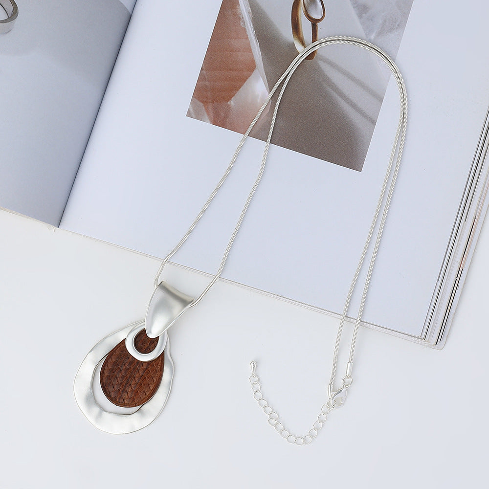 Vintage Wooden Long Sweater Chains for Women