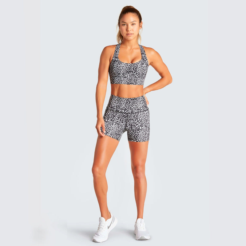 Sexy Women Backless Summer Yoga Tops and Shorts