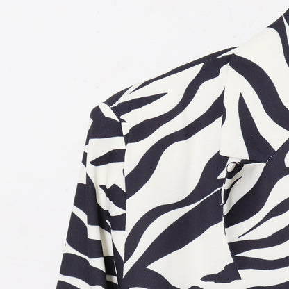 Women Zebra Print Office Lady Blazer Coats