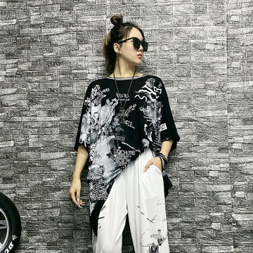 Designed Irregular Summer Plus Sizes T Shirts