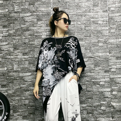 Designed Irregular Summer Plus Sizes T Shirts