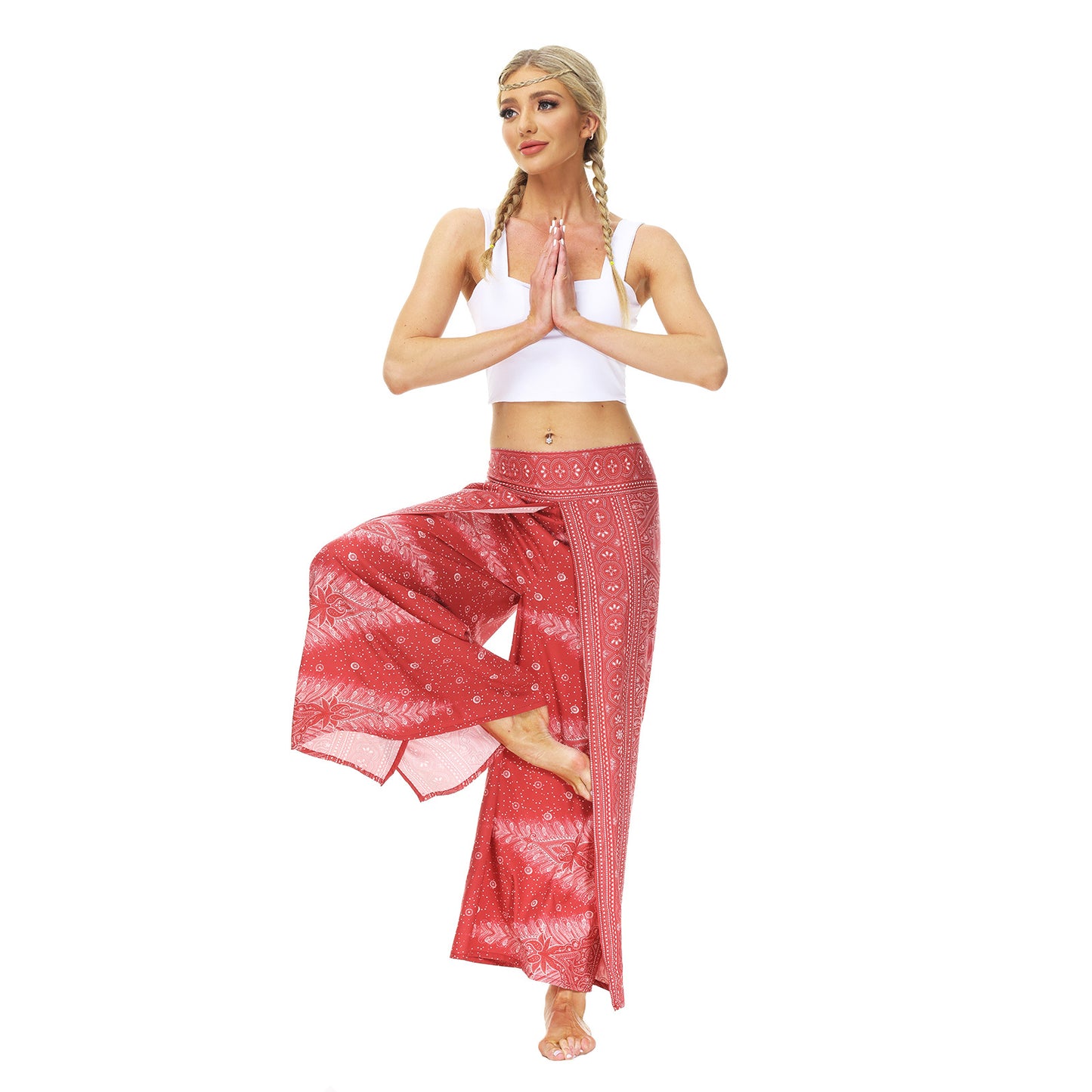 Casual Floral Print Women Yoga Loose Pants