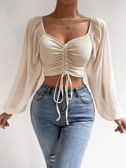 Sexy Long Sleeves Summer Short Blouses