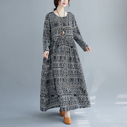 Women Plus Sizes Spring Long Dresses