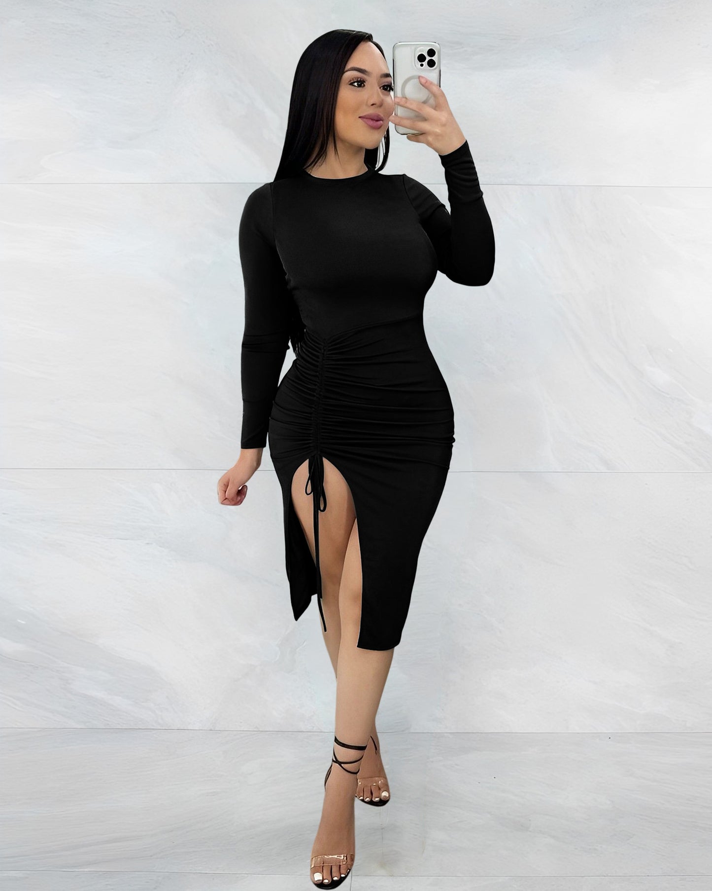 Sexy Drawstring Design Sheath Dresses for Women