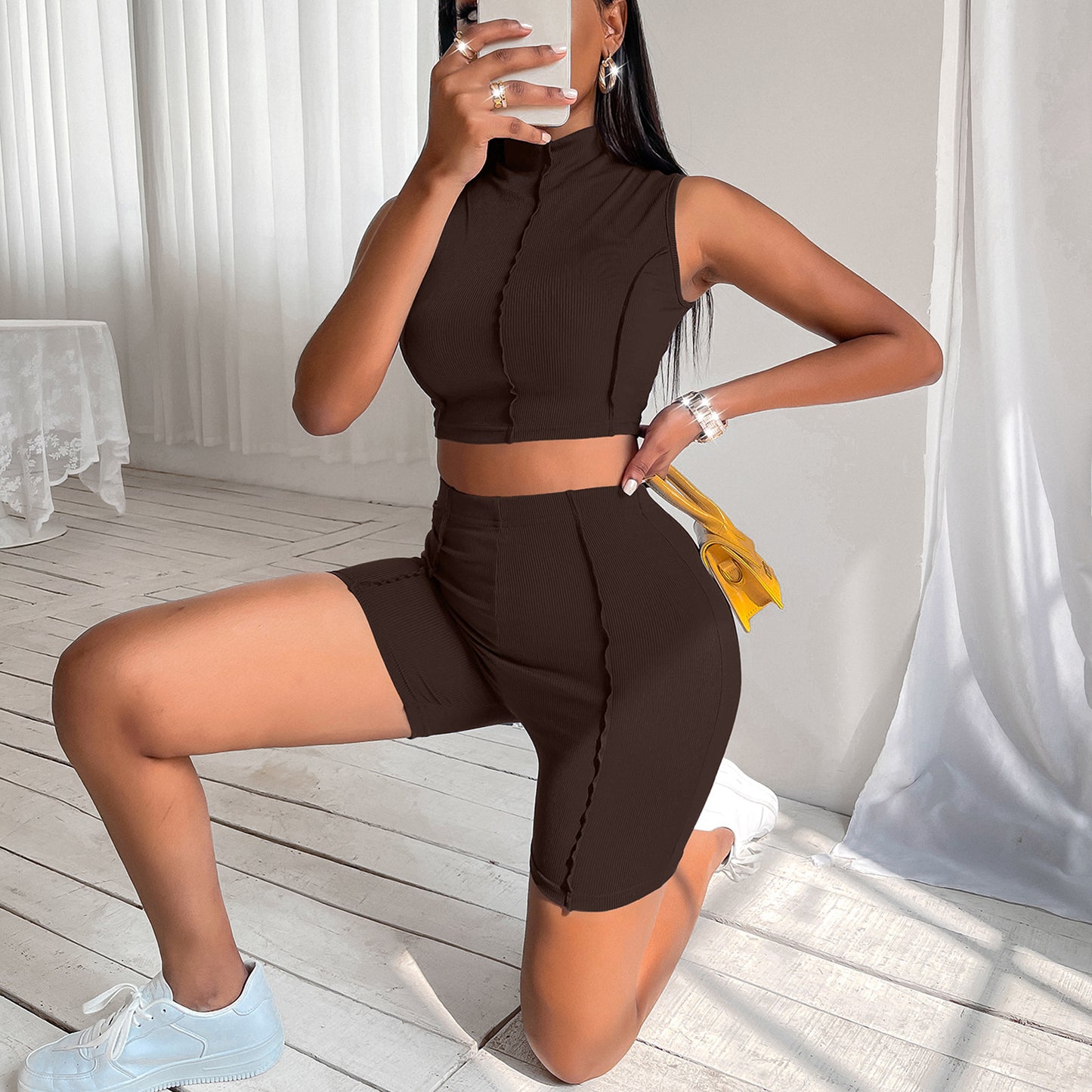 Sexy Two Pieces Short Sport Suits