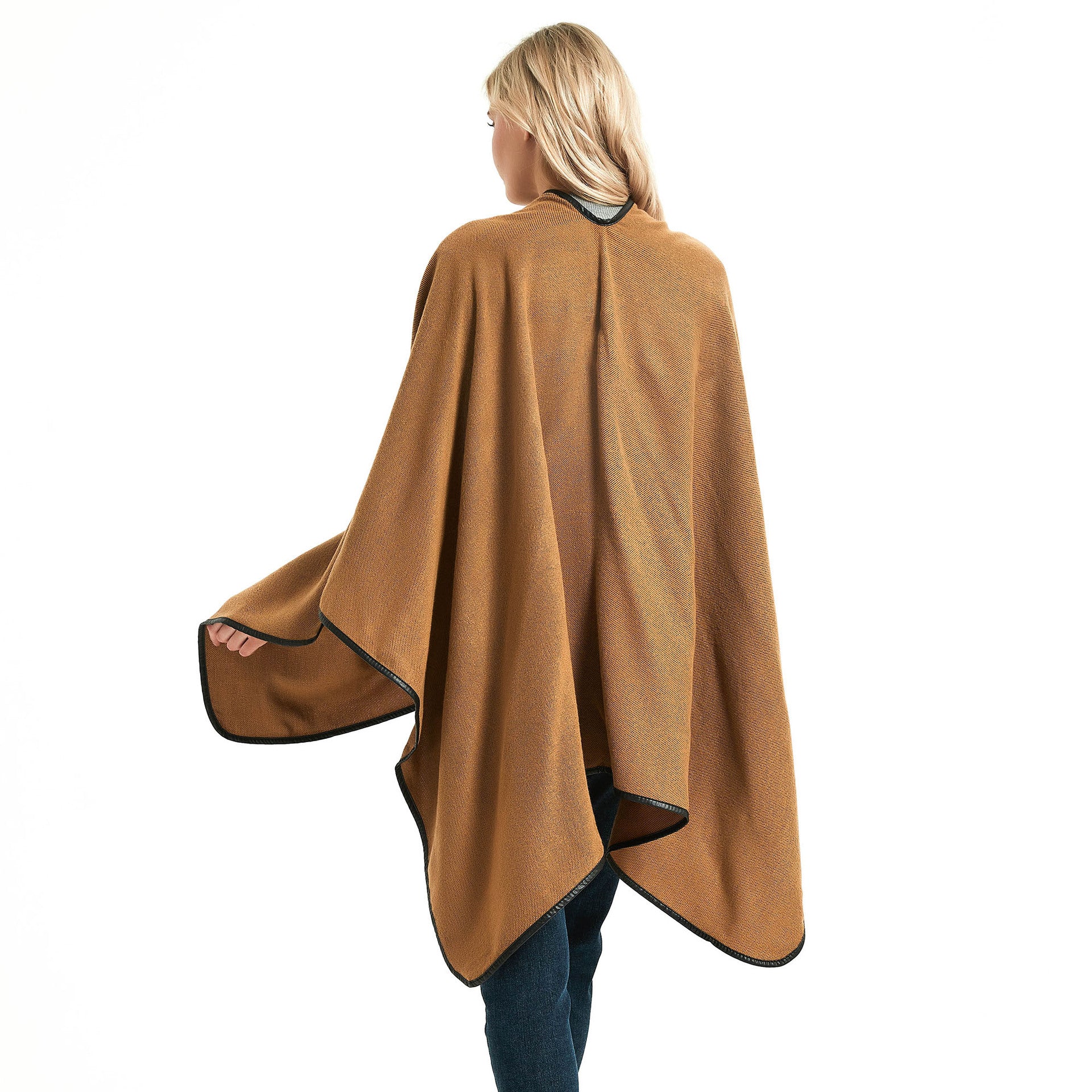 Casual Brown Shawl With Buckle Design for Women