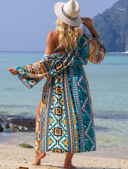 Fashion Floral Print Summer Kimono Beachwear Cover Ups