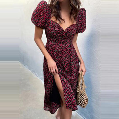Fashon Sweetheart Puff Sleeves Dresses-STYLEGOING