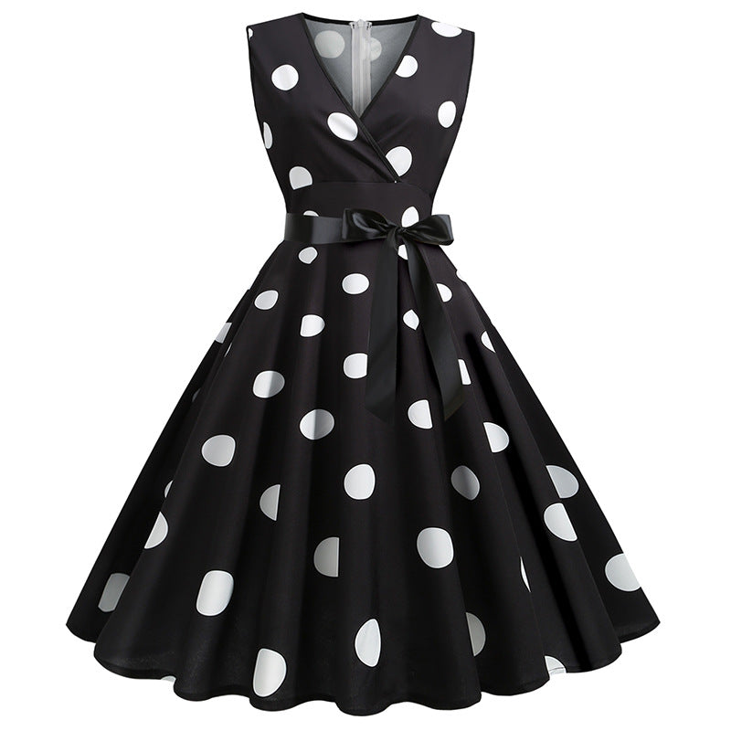 Summer Sleeveless Polka Dot Dresses