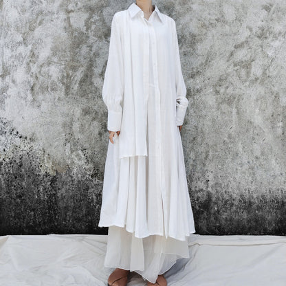 Ethnic Vintage Linen Designed Long Shirt Dresses