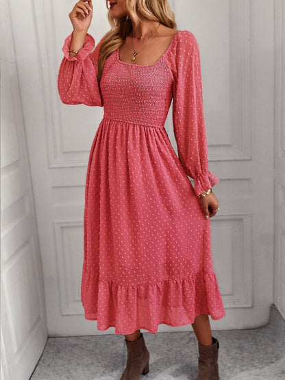 Elegant Square Neckline Summer Holiday Dresses