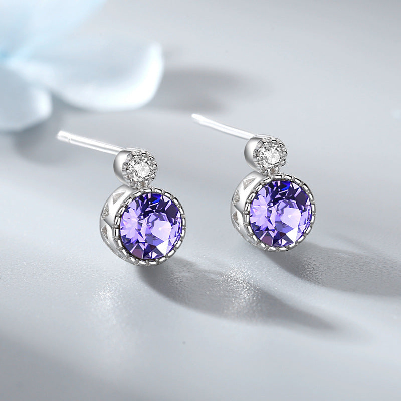 Fashion Crystal Sliver Earrings Stud for Women