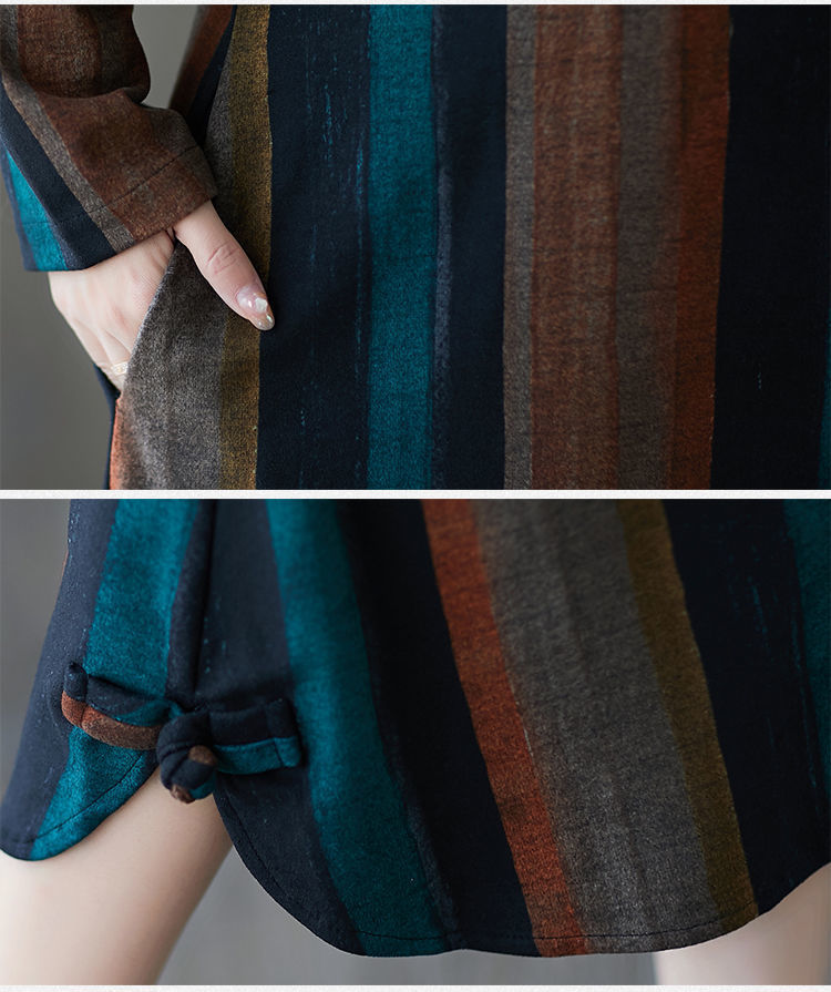 Vintage High Neck Warm Fall Long Dresses
