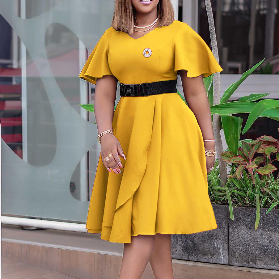 Women Plus Sizes Dresses with Belt