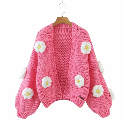Lovely Handmade 3D Design High Waist Short Sweaters