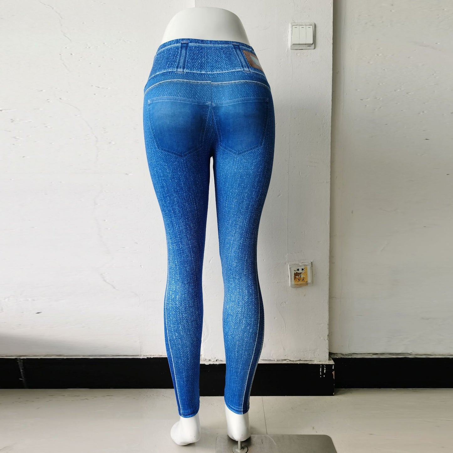 Sexy Denim Yoga Running Legging Pants for Women