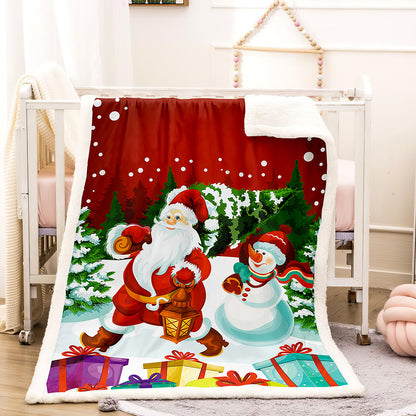 3D Christmas Desgin Sherpa Fleece Warm Blankets