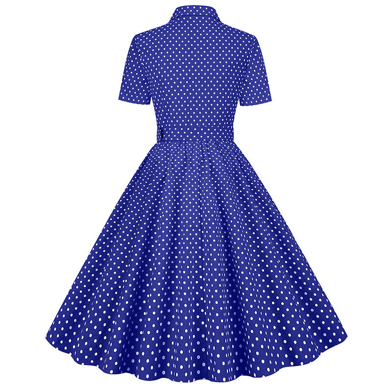Vintage Polka Dot Short Sleeves Dresses