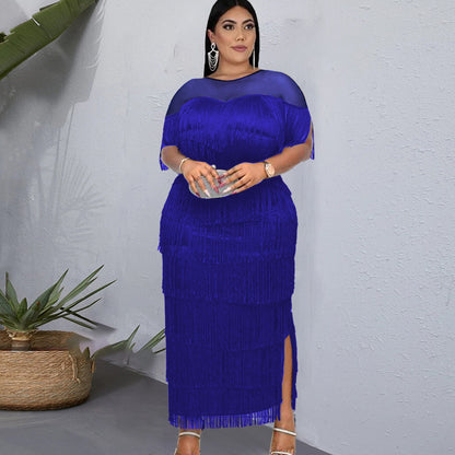 Designed Tassels Plus Sizes Party Dresses