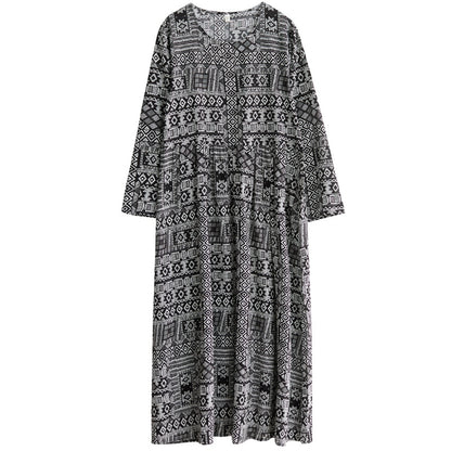 Women Plus Sizes Spring Long Dresses