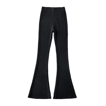 Sexy Designed Knitting Tops and High Waist Trumpet Pants