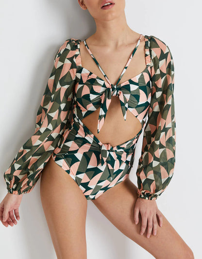 Women Chiffon Summer Beach Dresses + One Piece Swimsuits