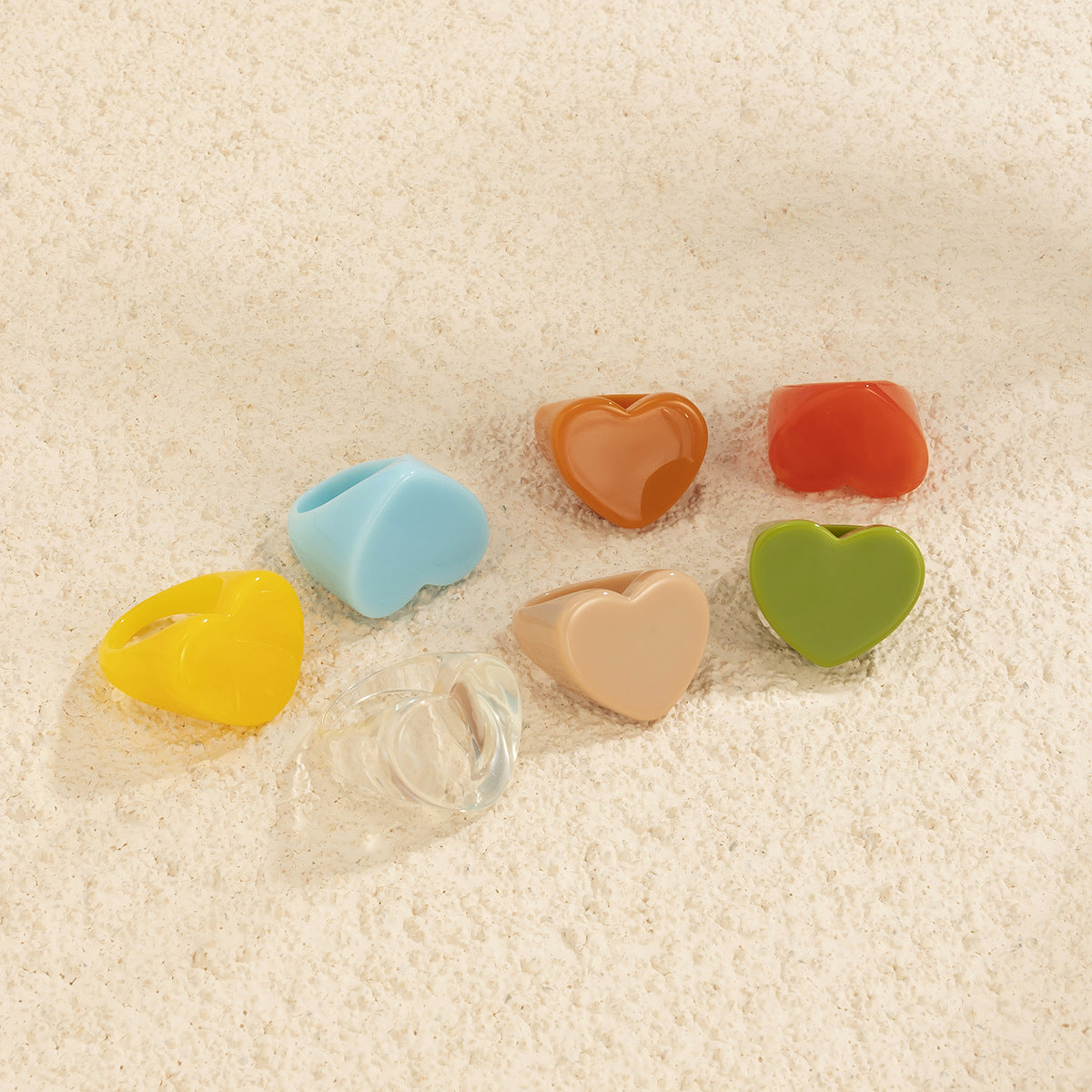 3D Sweetheart Design Acrylic Women Fashion Rings