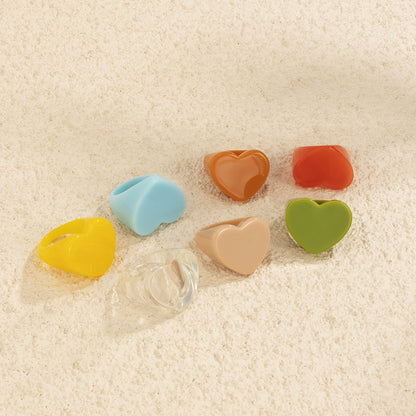 3D Sweetheart Design Acrylic Women Fashion Rings