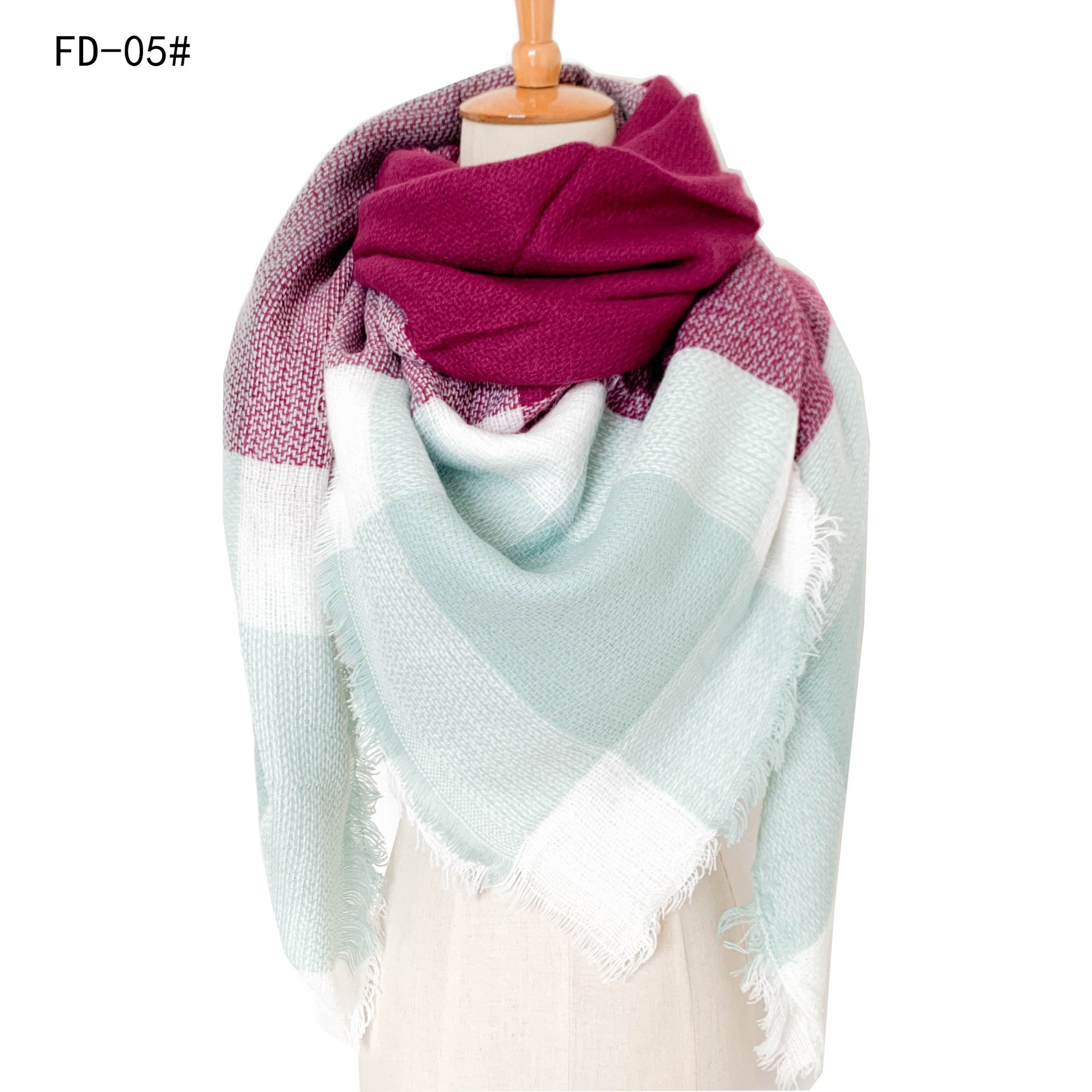 Winter Warm Plaid Scarves for Women