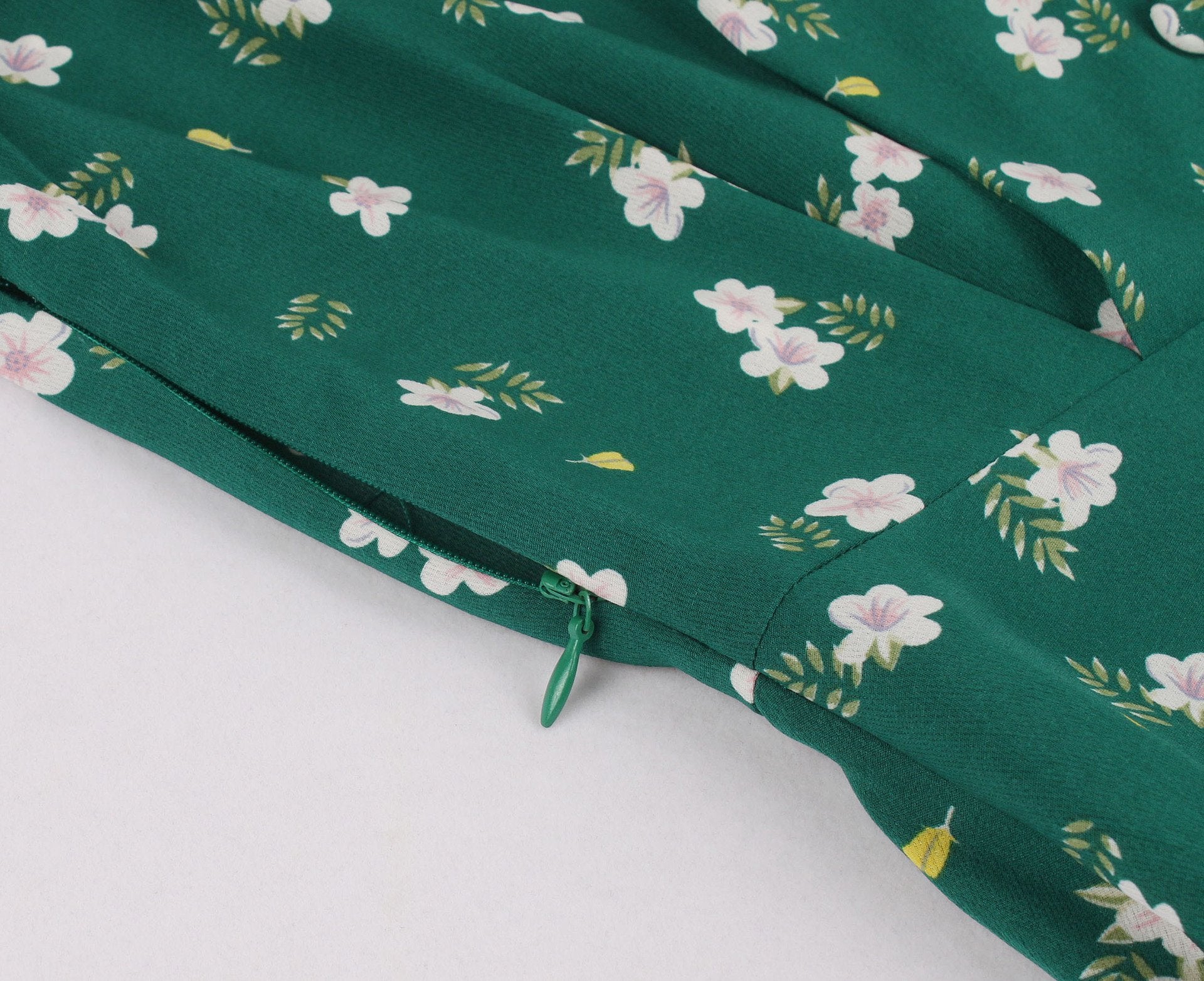 Women Turnover Colloar Floral Retro Dresses-STYLEGOING