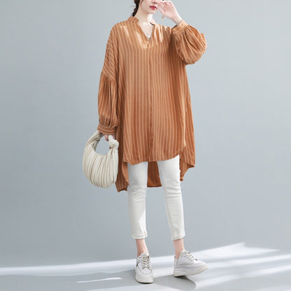 Designed Striped Long Shirts Dresses for Women