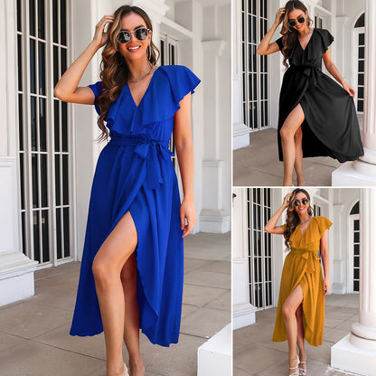 Sexy Ruffled Sleeves Short Dresses