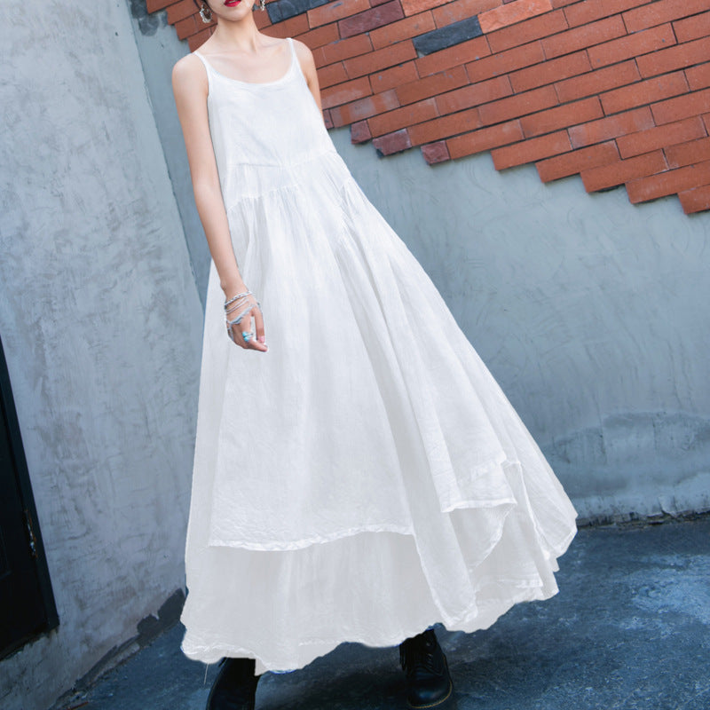 Simple Design Linen Long Shirts and Sun Dress