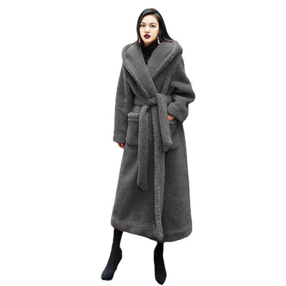 Luxury Women Fashion Long Fur Overcoat for Winter