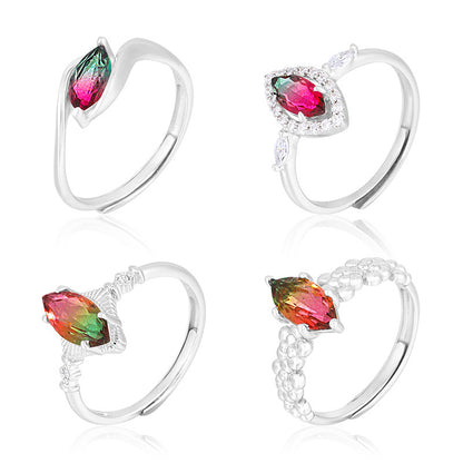 Fashion Colorful Sterling Silver Rings for Women