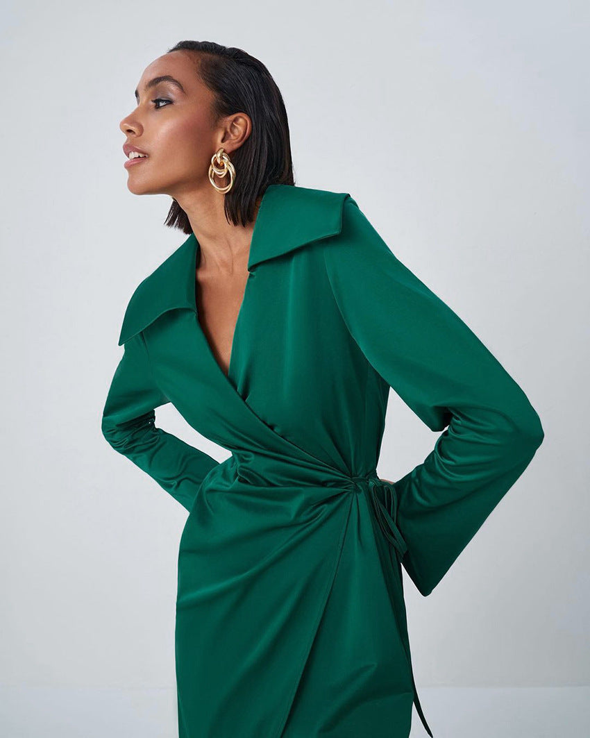 Green French Style Long Dresses for Women