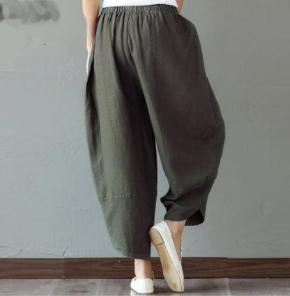 Vintage Linen Wide Legs Pants for Women