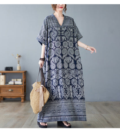 Vintage Linen Summer Holiday Long Cozy Dresses