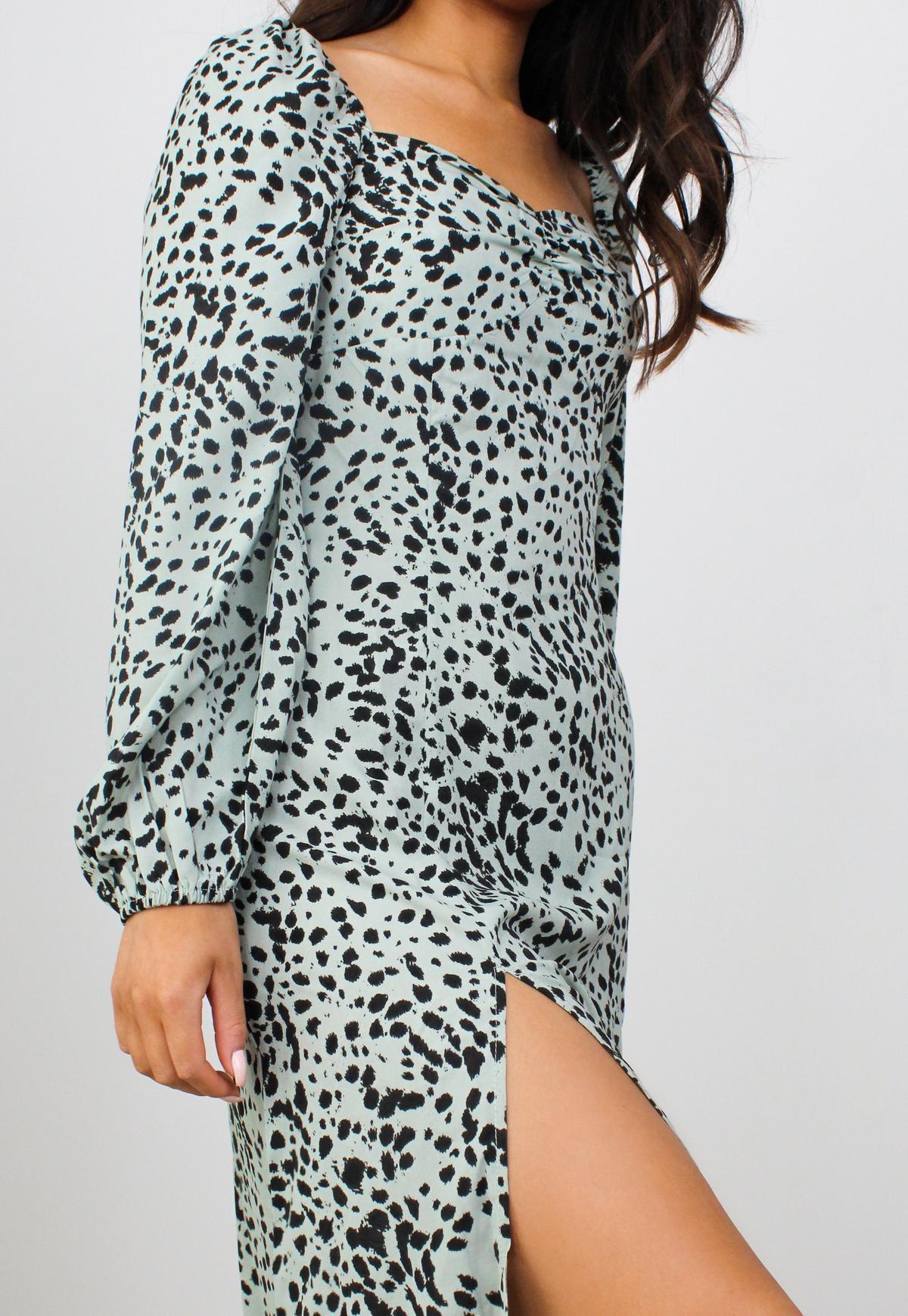 Women Square Neckline Fashon Split Fall Dresses-STYLEGOING