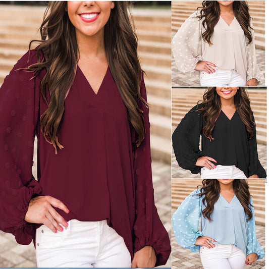 Summer Casual Chiffon Long Sleeves Blouses