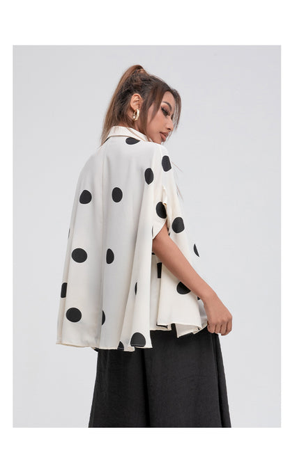 Women Polk Dot Summer Chiffon Shirts