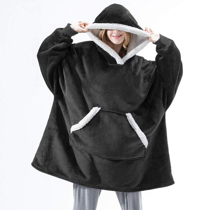 Wearable Fleece Hoodies Sleepwear for Watching TV