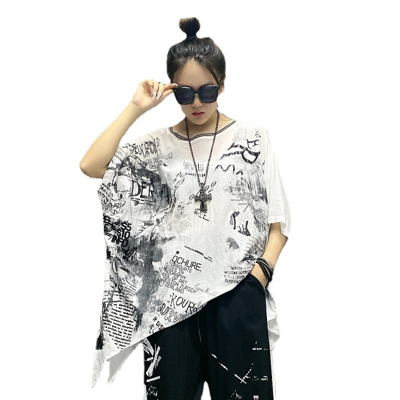 Designed Irregular Summer Plus Sizes T Shirts