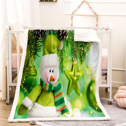 3D Christmas Desgin Sherpa Fleece Warm Blankets