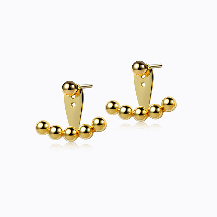 Round Peas Shaped Sterling Sliver Earrlngs for Women