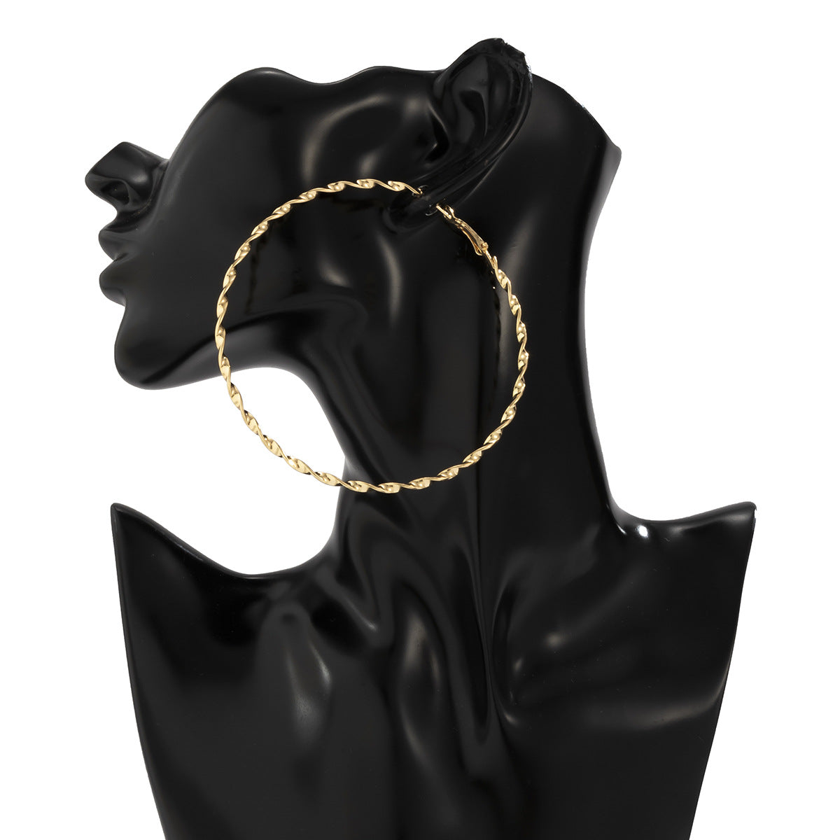 Fashion Screw Thread Women Hoop Earrings
