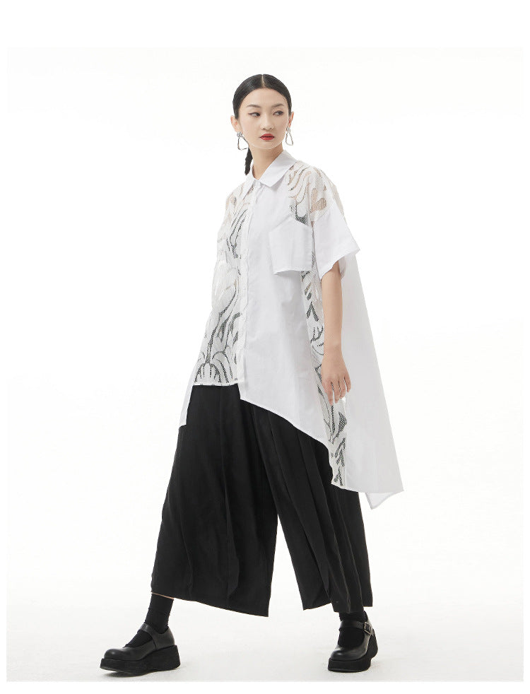 Designed Summer Lace Women Short Sleeves Shirts