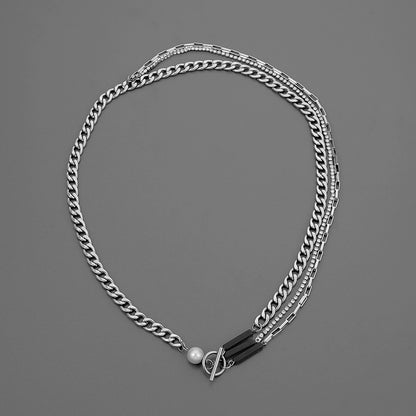 Fashion Hip Top Style Pearl Necklace for Men